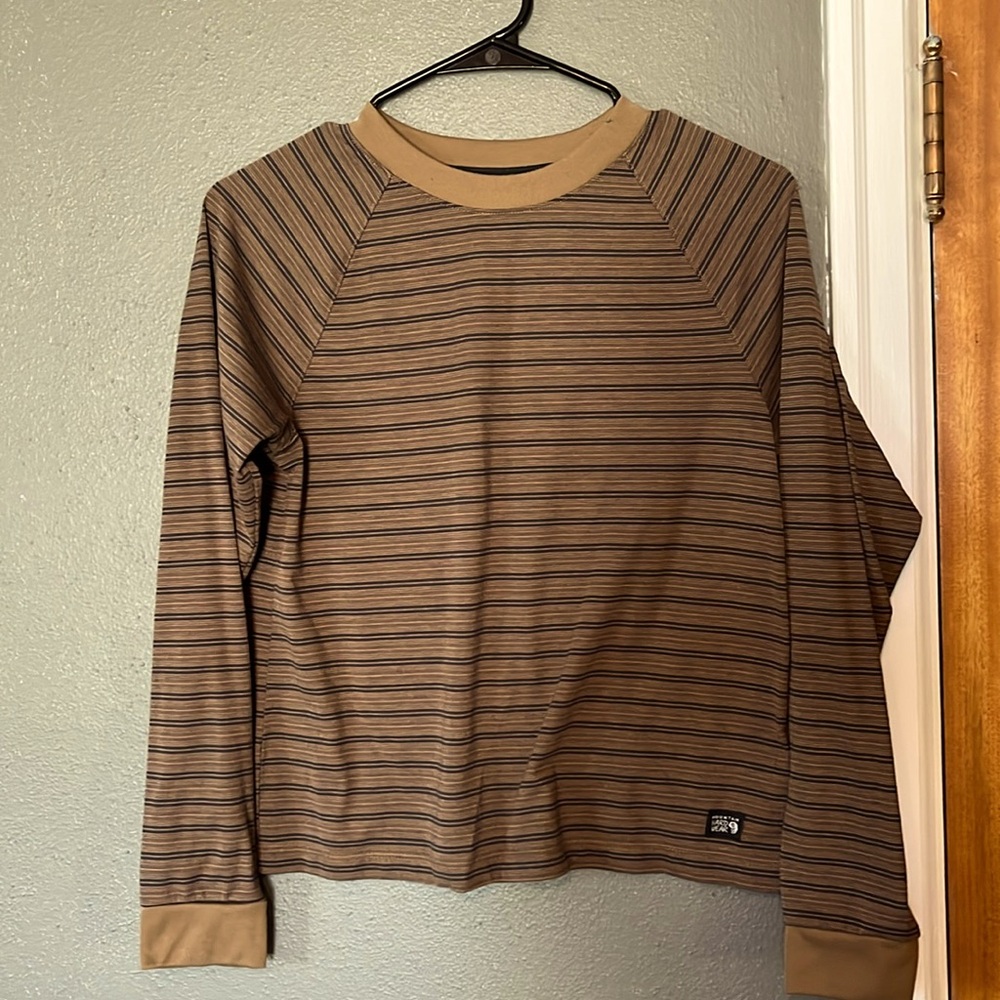 Women’s long sleeve Mountaim Hardwear top mustard stripes XS